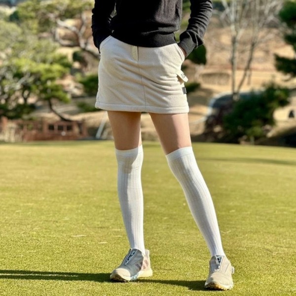 ✨[MALBON] 말본 여성 폴라 플리스 Pocket 스커트 - gol1435x