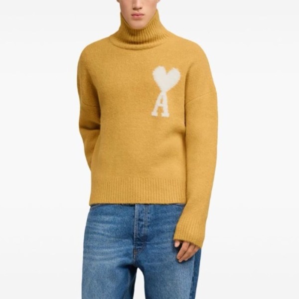 ✨아미 남/녀 터틀넥 니트웨어 - Ami Unisex Turtle-neck Knitwear - amc4467x