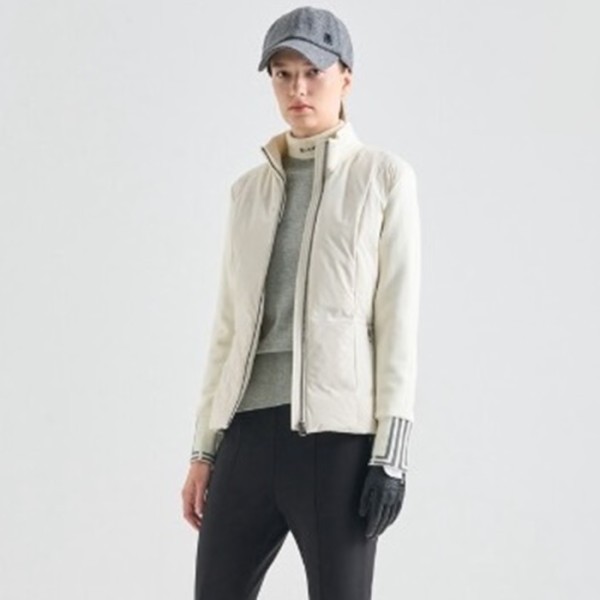 ✨[LANVIN BLANC] 랑방블랑 여성 텍스처 블록 벨티드 패딩 점퍼 - gol1485x