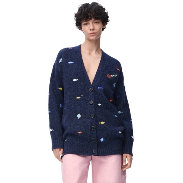 ✨로에베 여성 브이넥 가디건 - Loewe Womens V-neck Cardigan - loe4840x
