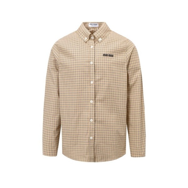 ✨미우미우 남/녀 체크 셔츠 - Miumiu Unisex Flanner Shirts - miu4874x