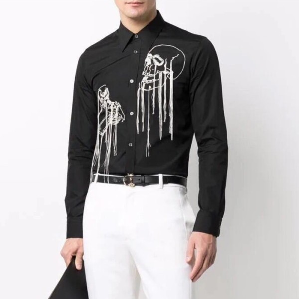✨알렉산더 맥퀸 남성 블랙 셔츠 - Alexander McQueen Mens Dress Shirts - alc5658x