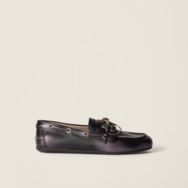 ✨미우미우 여성 블리치드 보트 슈즈 - Miumiu Womens Unlined Bleached Leather Boat Shoes - hes5581x
