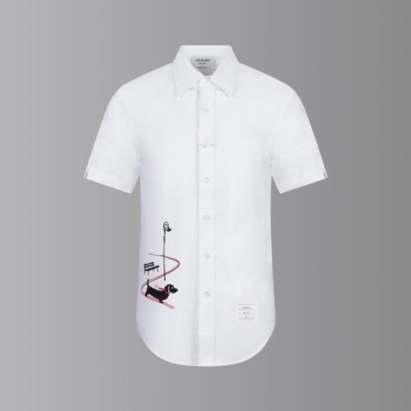 ✨톰브라운 남성 반팔 셔츠 - Thom Browne Mens White Shirts - thc6762x