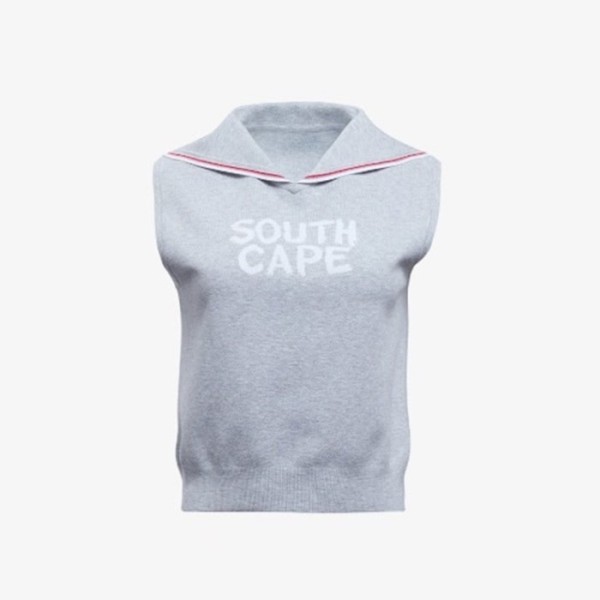 ✨[SOUTHCAPE] 사우스케이프 여성 세일러 카라 니트 베스트 - gol1676x