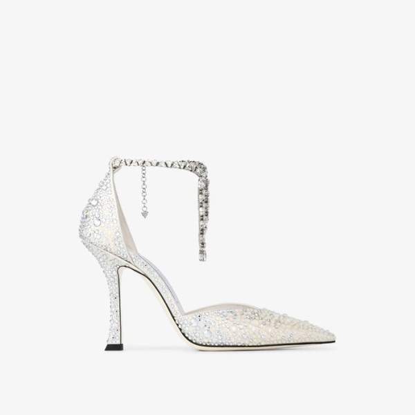 ✨지미추 여성 크리스털 플래티넘 글리터 샌들 - Jimmy Choo Womens Crystal Platinum Glitter Sandals - jis5862x