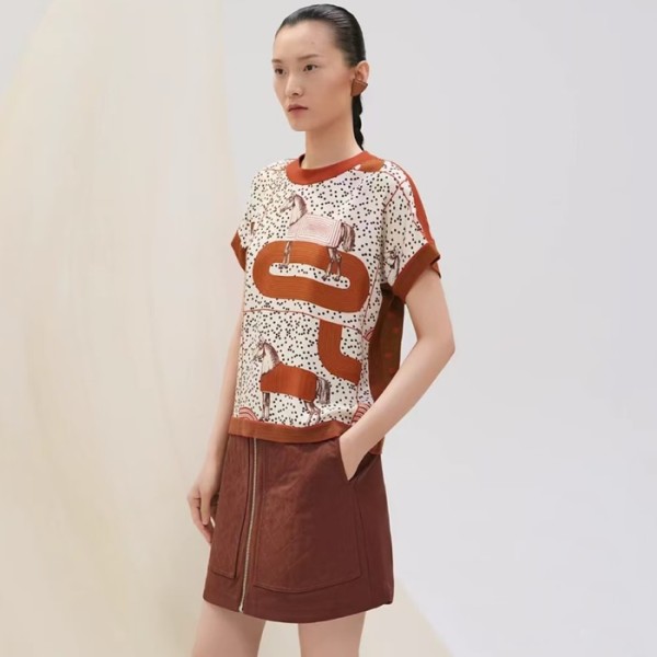 ✨에르메스 여성 크루넥 반팔티 - Hermes Womens Round Tshirt - hec6900x