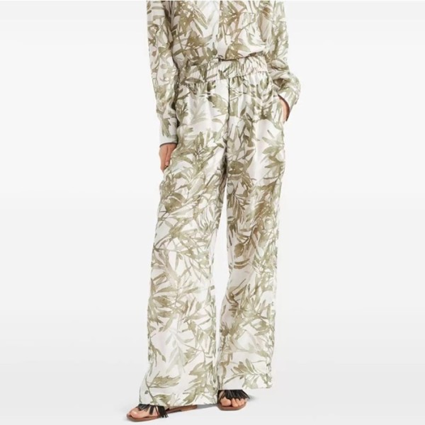 ✨브루넬로쿠치넬리 여성 실크 허바리움 프린트 폰지 파자마 스타일 루즈 팬츠 - Brunello Cucinelli Womens Silk Herbarium Print Pongee Pyjama-style Loose Trousers - brc6911x