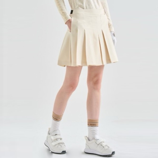 ✨[LANVIN BLANC] 랑방블랑 여성 벨트 디테일 플리츠 퀼토르 팬츠 - gol1699x