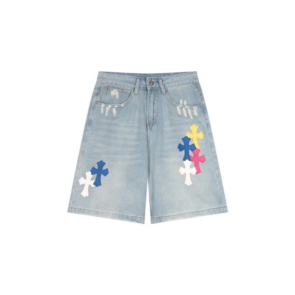 ✨크롬하츠 남성 데님 쇼츠 - Chrom Hearts Mens Denim Shorts - chc7022x