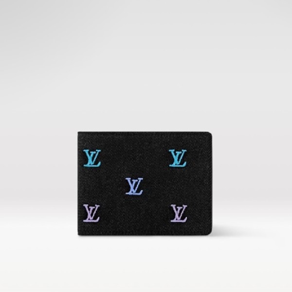 ✨루이비통 남성 멀티플 월릿 LV 블라손 데님 반지갑 M13964 - Louis vuitton Mens Multi Wallet LV Blason Denim Half Wallet - lvw345x