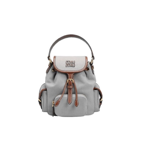 ✨미우미우 여성 캔버스 및 가죽 백팩 - MiuMiu Womens Canvas and Leather Backpack - mib5855x