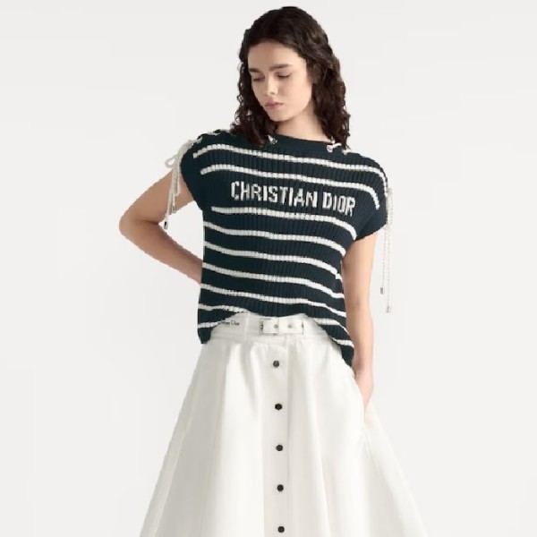 ✨디올 여성 디올리비에라 레이스업 캡 슬리브 스웨터 - Dior Womens Dioriviera Lace-up Cap Sleeve Sweater - dic7273x