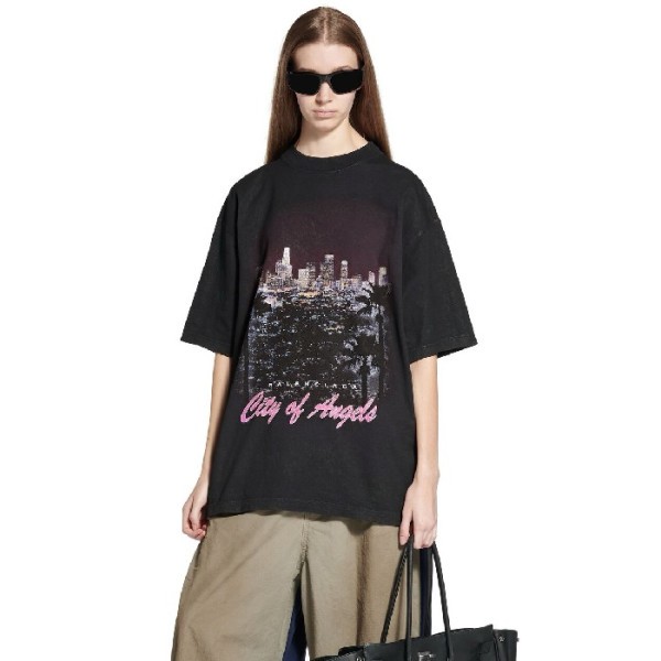 ✨발렌시아가 여성 라운드 반팔 티셔츠 - Balenciaga Womens Round Tshirt - bac7286x