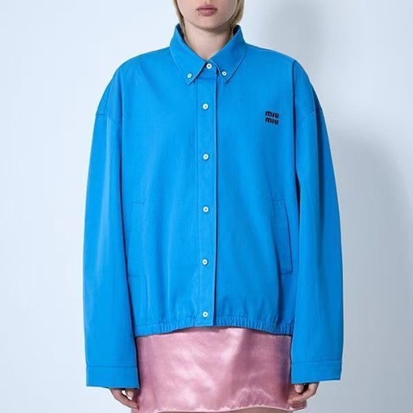 ✨미우미우 여성 포플린 블루종 재킷 - Miumiu Womens Poplin Blue Jean Jacket - mic7314x
