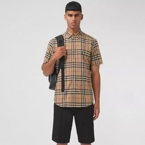 ✨버버리 남성 빈티지 반팔 셔츠 - Burberry Mens Vintage Thirts - buc7325x