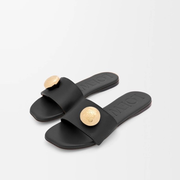 ✨로에베 여성 페블 레더 슬라이드 - Loewe Womens Pebble Leather Slides - los6215x