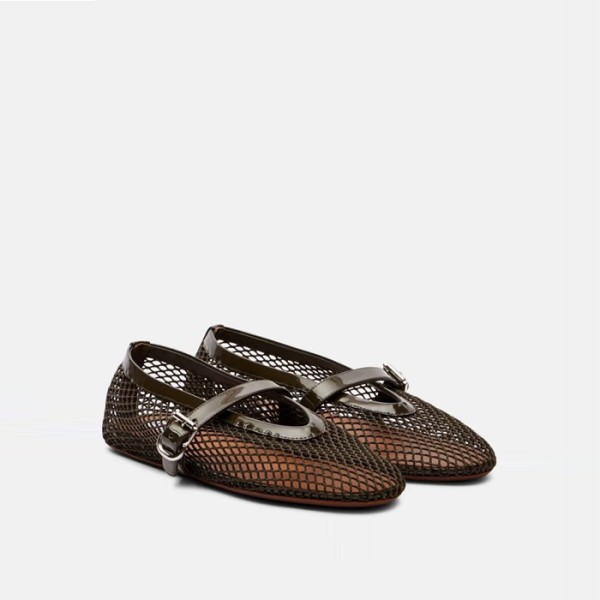 ✨알라이아 여성 피시넷 발레 플랫 슈즈 - Alaia Womens Fishnet Ballet Flat Shoes - als6235x