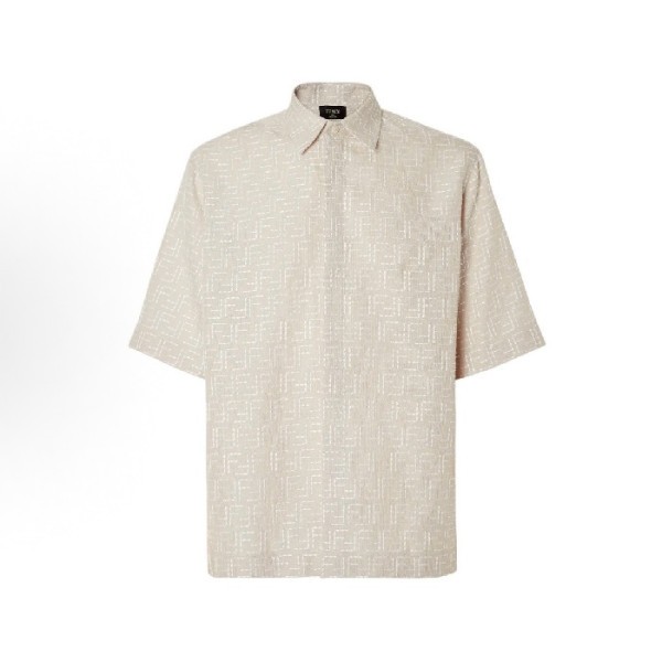 ✨펜디 남성 리넨 FF 자카드 셔츠 - Fendi Mens  Linen FF Jacquard Shirt - fec7534x