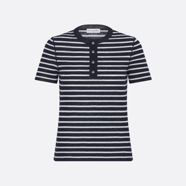 ✨디올 여성 마리니에르 니트 반팔티 - Dior Womens Mariniere Tshirts - dic7535x