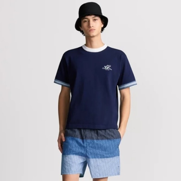 ✨디올 남성 꾸뛰르 은방울꽃 티셔츠 - Dior Mens Couture Silver Bell Flower TShirt - dic7742x