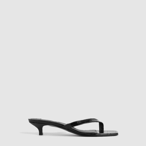 ✨토템 여성 크로커 엠보스드 힐드 플립 플랍 - Toteme Womens Crocker Embossed Heeled Flip Flop - tos6361x