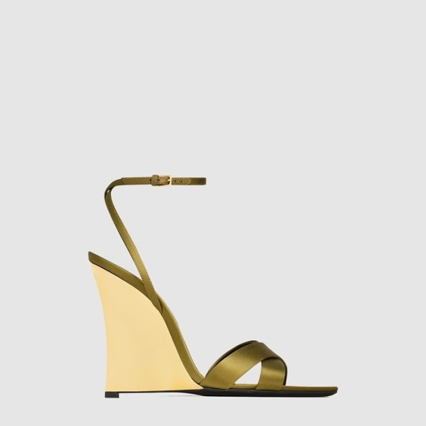 ✨입생로랑 여성 새틴 크레이프 소재 Lucienne 웨지 - Saint Laurent Womens Satin Crepe Material Lucienne Wedge - yss6384x