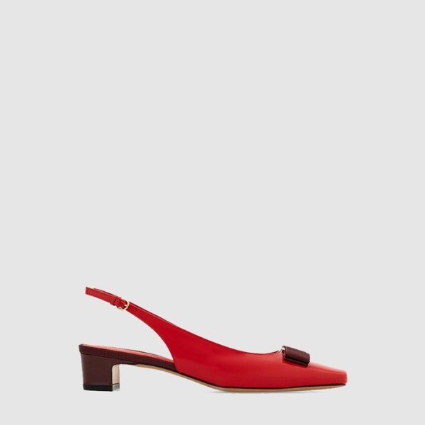 ✨페라가모 여성 아이코닉 보우 슬링백 - Salvatore Ferragamo Womens Iconic Bow Slingback - fes6447x