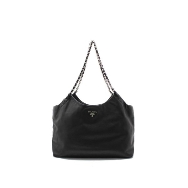 ✨프라다 여성 소프트 은장 체인 카바스 쇼퍼백 BR4487 - Prada Womens Soft Calfskin Silver Chain Cabas Shopper Bag - prb7759x