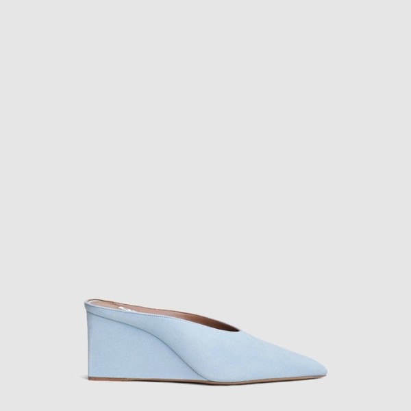 ✨알라이아 여성 새틴 큐브 웨지 뮬 - Alaia Womens Cube Wedge Mules In Satin - als6709x