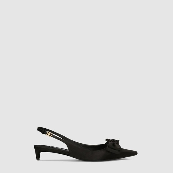✨돌체앤가바나 여성 보 디테일 새틴 슬링백 - Dolce&Gabbana Womens Bow Detail Satin Slingback - dos6842x