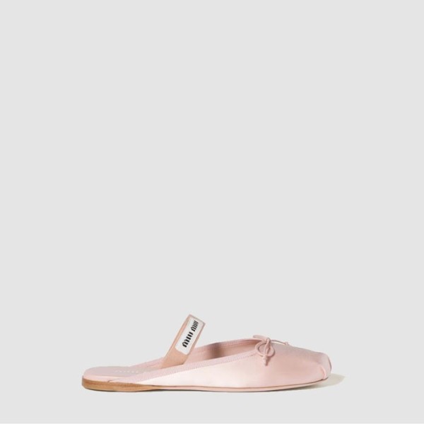 ✨미우미우 여성 새틴 발레리나 뮬 - Miumiu Womens Satin Ballerina Mule - mis7078x
