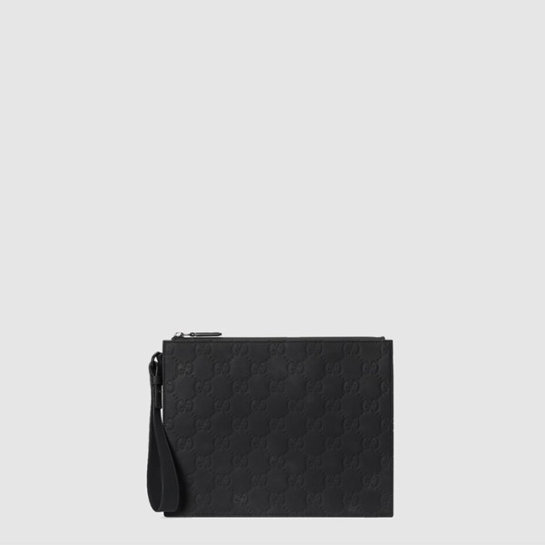 ✨구찌 남성 GG 러버 효과 파우치 - Gucci Mens GG Rubber Effect Pouch - gub9190x