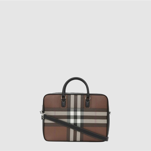 ✨버버리 남성 체크 레더 브리프케이스 - Burberry Mens Check Leather Briefcase - bub9259x