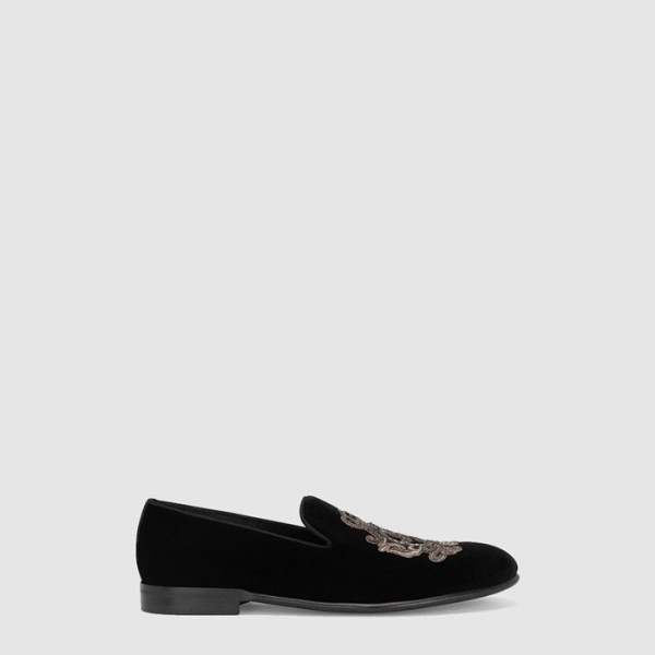 ✨돌체앤가바나 남성 자수 벨벳 로퍼 - Dolc&Gabbana Mens Embroidered Velvet Loafers - dos7201x