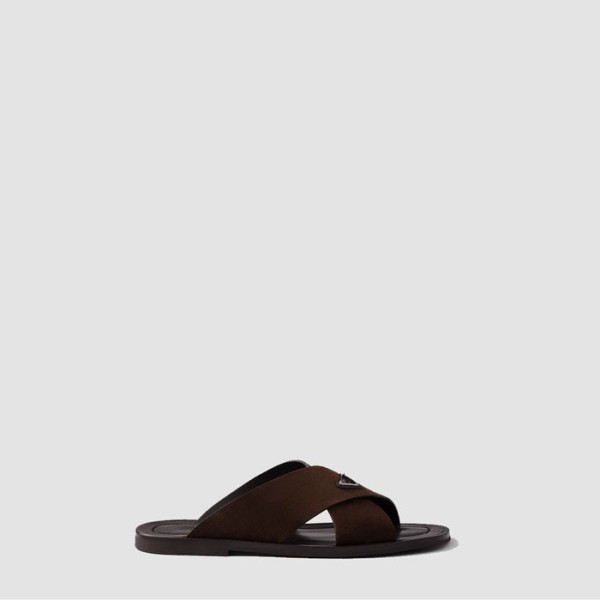✨프라다 남성 스웨이드 크리스크로스 슬라이드 - Prada Mens Suede Crisscross Slides - prs7233x