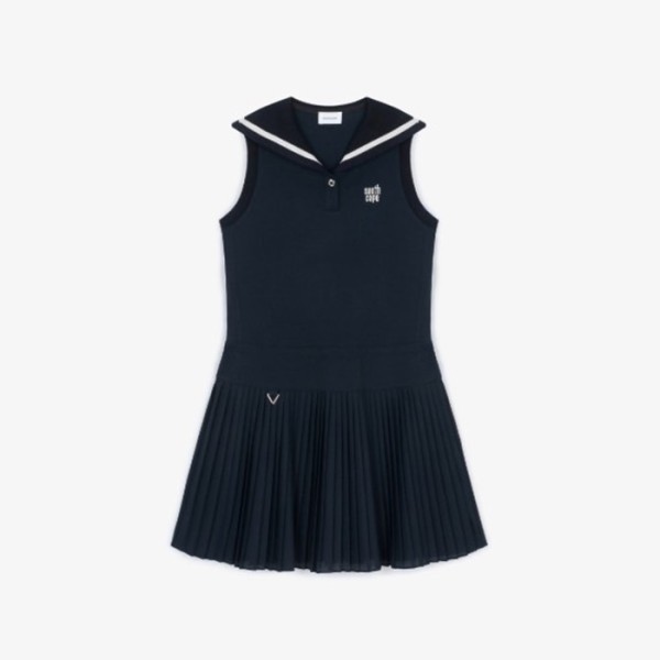 ✨[SOUTHCAPE] 사우스케이프 여성 세일러 카라 플리츠 원피스 - gol1803x