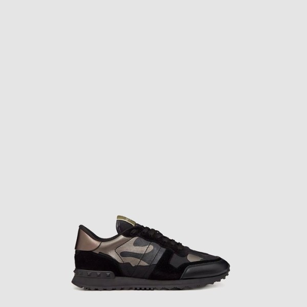 ✨발렌티노 남성 라미네이트 가공 카무플라주 느와르 락러너 스니커즈 - Valentino Mens Laminated Camouflage Noir Rockrunner Sneakers - vas7558x