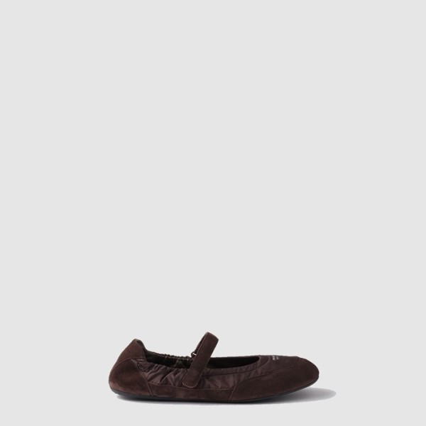 ✨프라다 여성 컬랩스 리나일론 및 스웨이드 발레리나 - Prada Collapsible Re-Nylon and Suede Ballerina - prs7873x