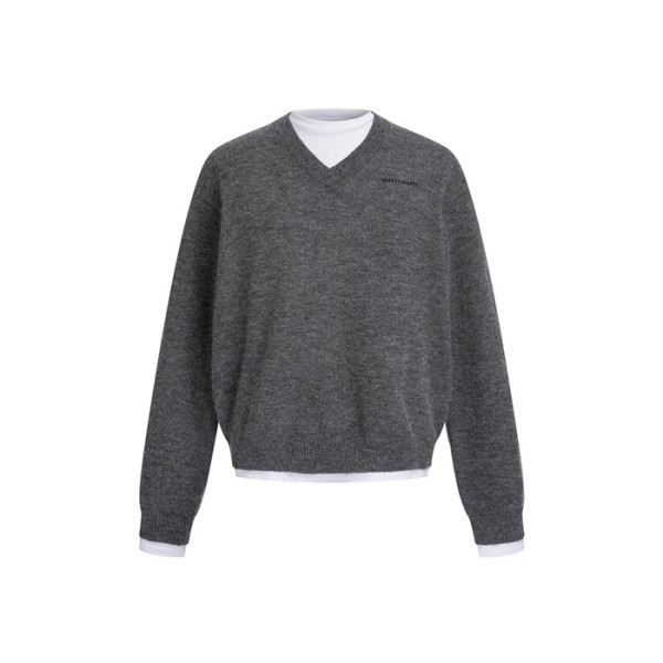 ✨미우미우 남/녀 브이넥 니트웨어 - Miumiu Unisex V-neck Knitwear - mic8069x