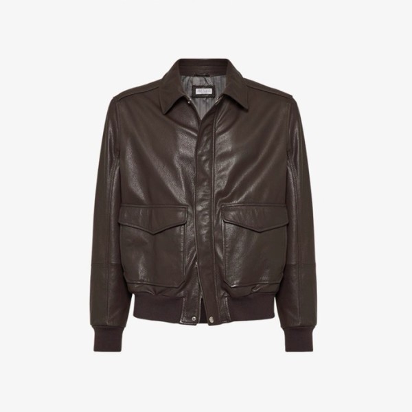 ✨브루넬로쿠치넬리 남성 가죽 자켓 - Brunello Cucinelli Mens Leather Jacket - brc8153x
