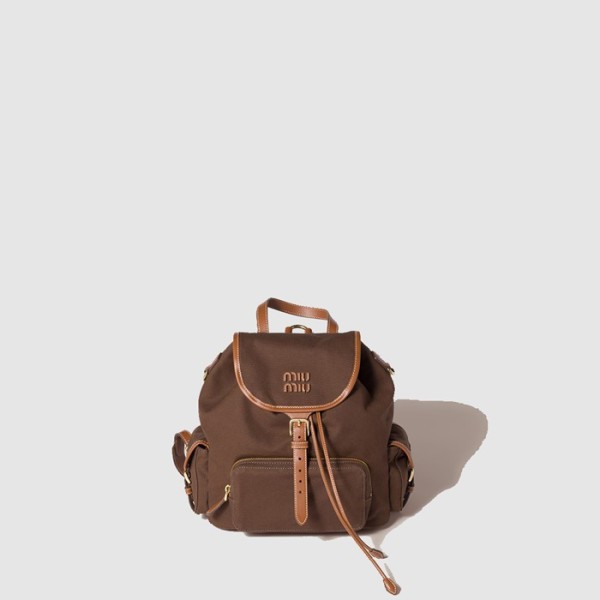 ✨미우미우 여성 캔버스 및 가죽 백팩 - MiuMiu Womens Canvas and Leather Backpack - mib9596x