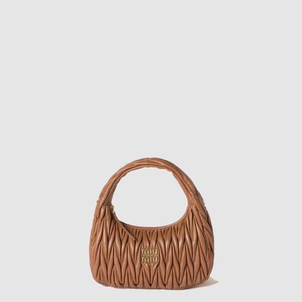 ✨미우미우 여성 완더 마테라쎄 나파 가죽 호보 백 - Miumiu Womens Wander Matelasse Nappa Leather Hobo Bag - mib10145x