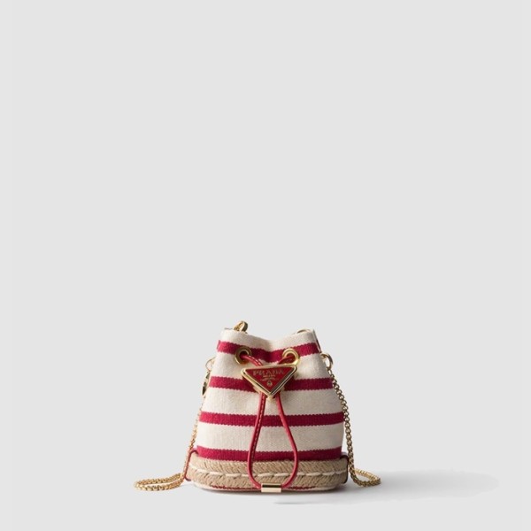 ✨프라다 여성 스트라이프 패브릭 미니 파우치 1NR16H - Prada Womens Striped Fabric Mini Pouch - prb10196x