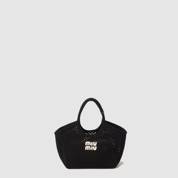 ✨미우미우 여성 코튼 메쉬 아이비 토트 백 - Miumiu Womens Cotton Mesh Ivy Tote Bag - mib10274x