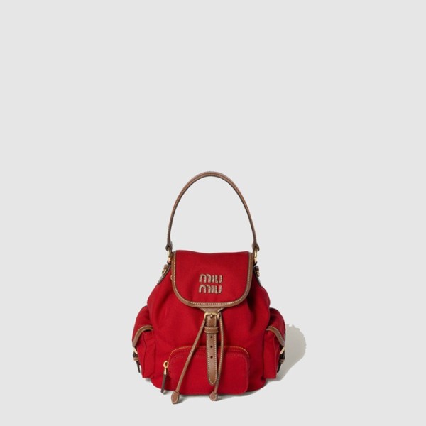 ✨미우미우 여성 캔버스 가죽 백팩 - MiuMiu Womens Canvas Leather Backpack - mib11016x