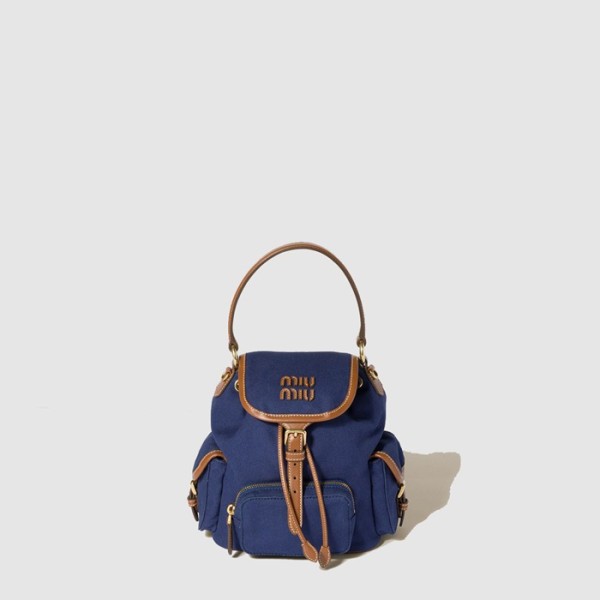 ✨미우미우 여성 캔버스 가죽 백팩 - MiuMiu Womens Canvas Leather Backpack - mib11017x