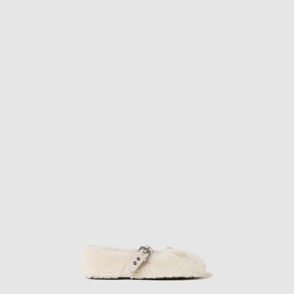✨미우미우 여성 시어링 발레리나 - Miu Miu Womens Shearling Ballerina - mis8406x
