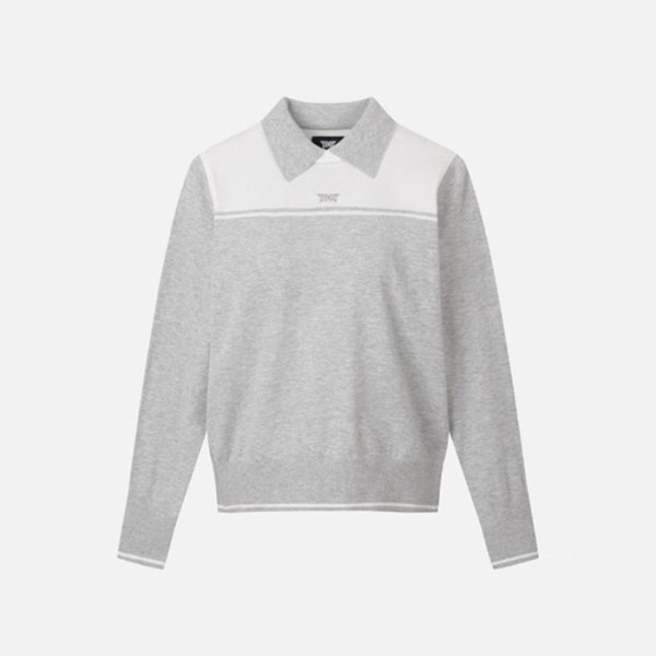 ✨PXG 여성 칼라 블록 스웨터 - gol1912x