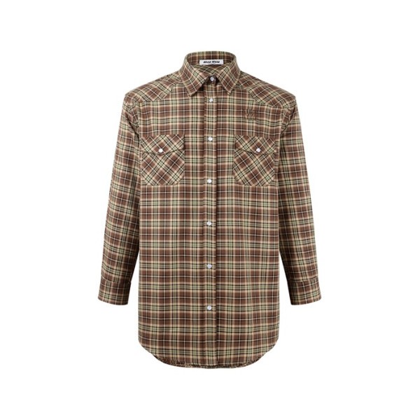 ✨미우미우 남/녀 체크 셔츠 - Miumiu Unisex Flanner Shirts - mic12518x